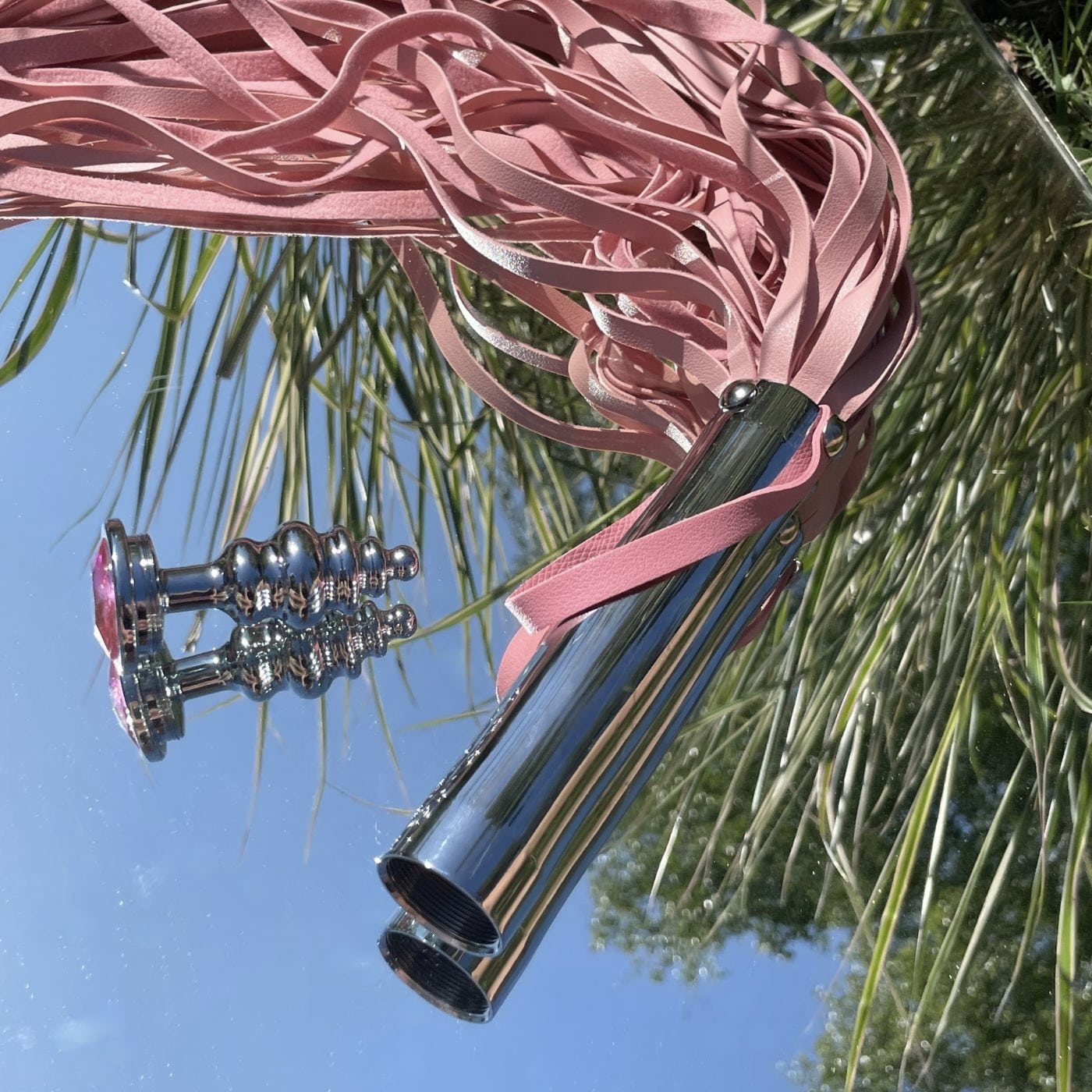 PINK FLOGGER WITH INCLUDED BUTTPLUG