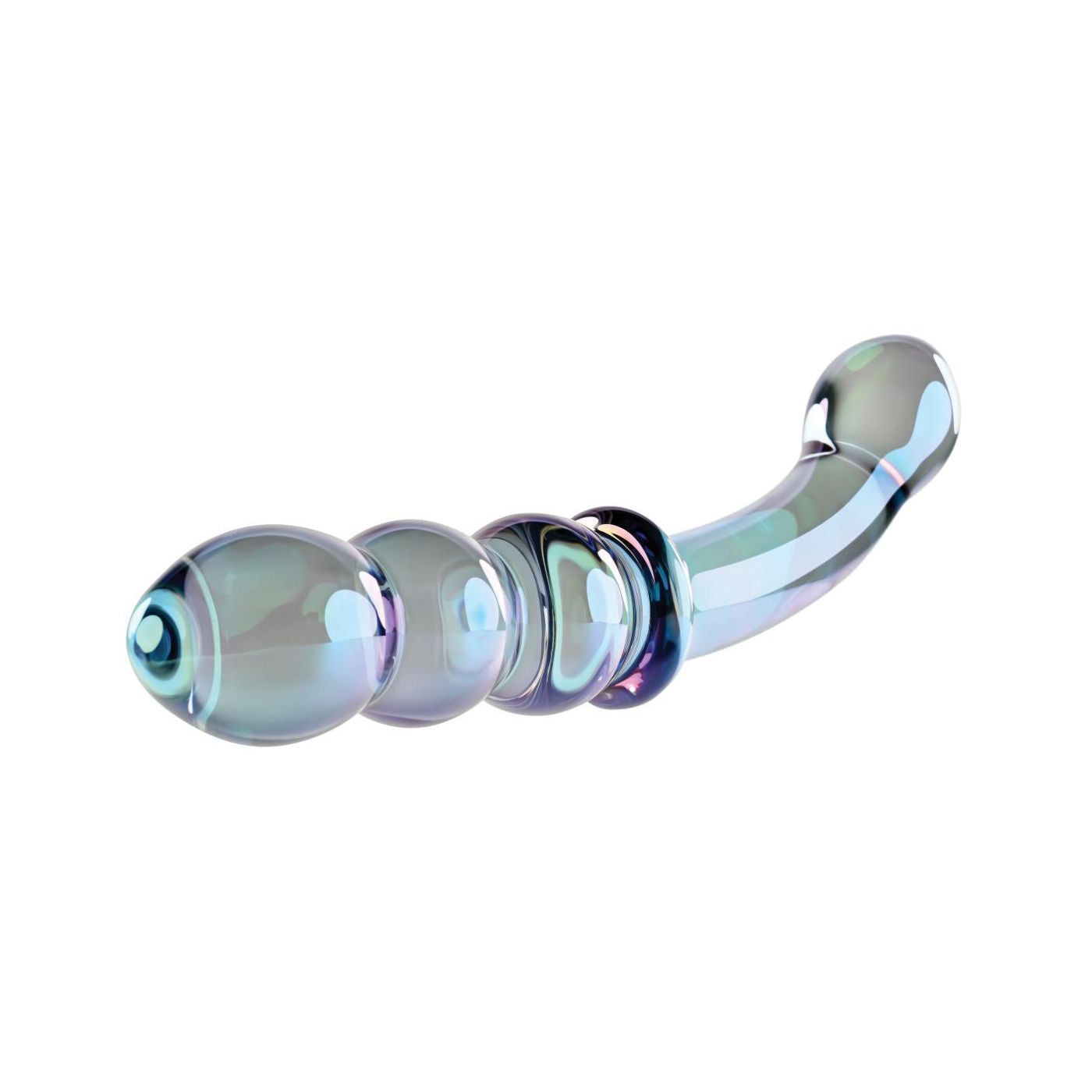 RIBBED GLASS DILDO
