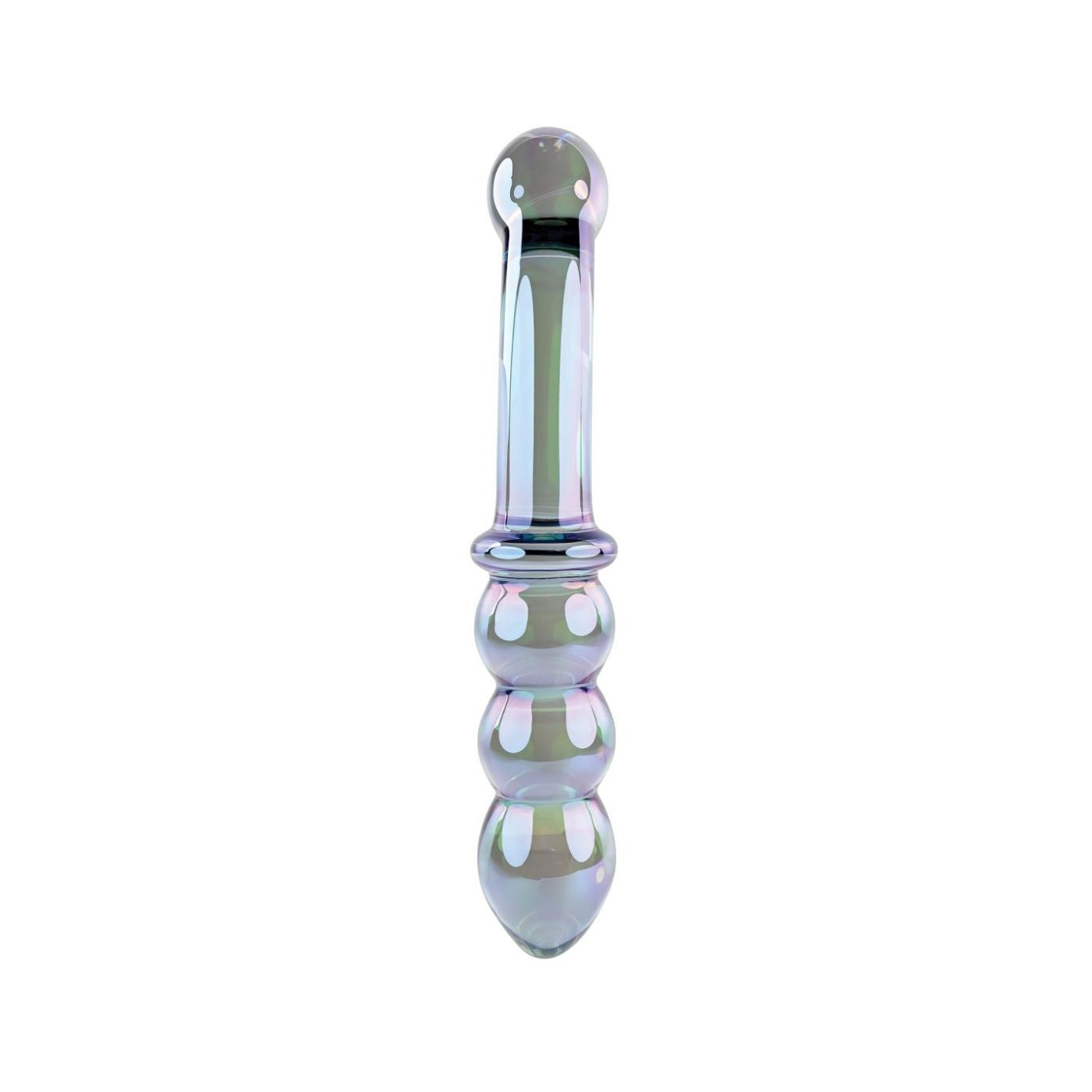 RIBBED GLASS DILDO