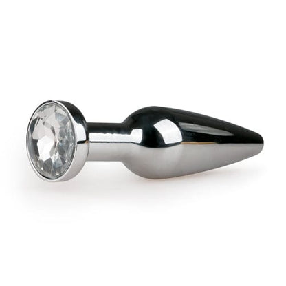 Spids metal buttplug med hvid sten fra Easytoys